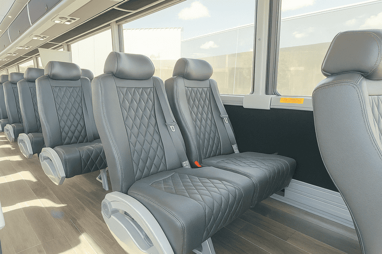 interior of Coach Bus Gainesville charter bus