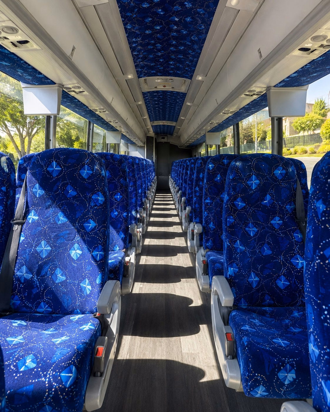 56 passenger charter bus inside